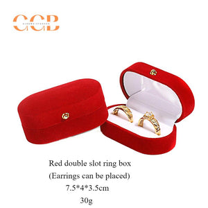Velvet Double Slot Ring Box