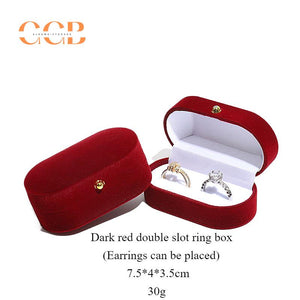 Velvet Double Slot Ring Box