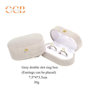 Velvet Double Slot Ring Box