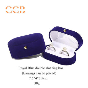 Velvet Double Slot Ring Box