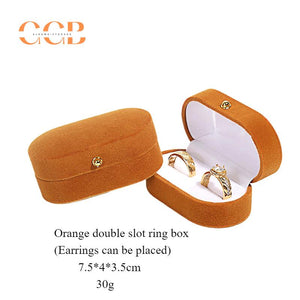 Velvet Double Slot Ring Box
