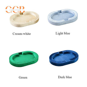 Velvet Oval Jewelry Tray for Earring Necklace Ring Organization