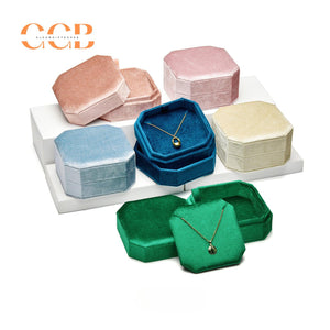 Velvet Hexagon Necklace Jewelry Box