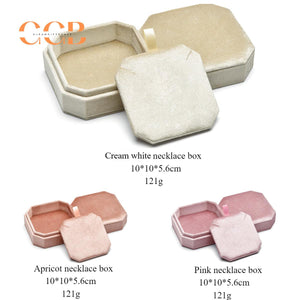 Velvet Hexagon Necklace Jewelry Box