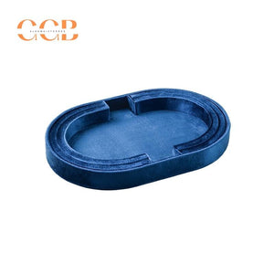 Velvet Oval Jewelry Tray for Earring Necklace Ring Organization