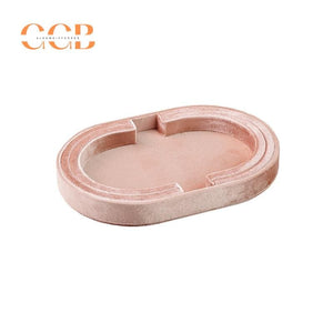 Velvet Oval Jewelry Tray for Earring Necklace Ring Organization