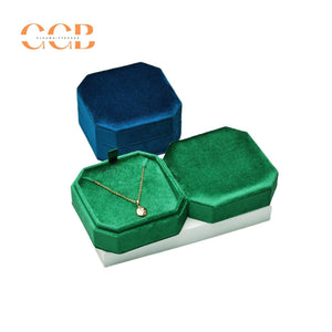 Velvet Hexagon Necklace Jewelry Box