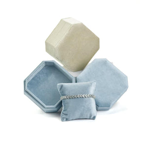 Velvet Hexagon Necklace Jewelry Box