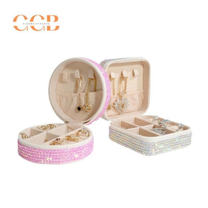 Unique Rhinestone jewelry travel box