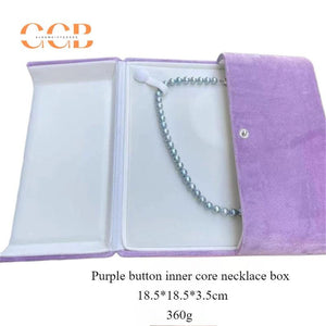 Purple velvet pearl necklace box