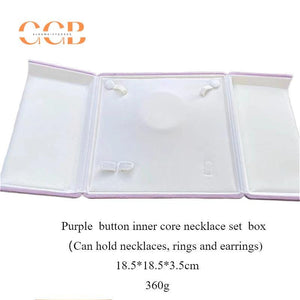 Purple velvet pearl necklace box