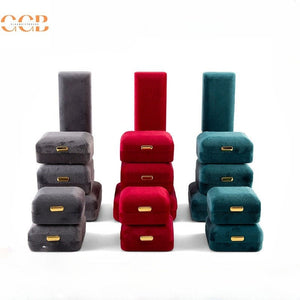 Red Velvet Jewelry Set Ring Box