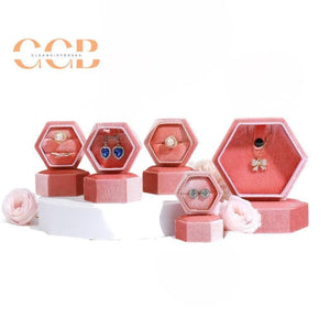 Velvet Hexagonal Jewelry Box