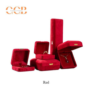 Red Velvet Jewelry Set Ring Box