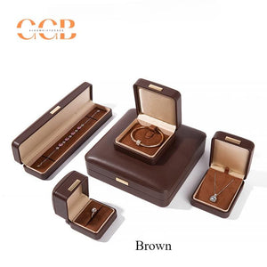 Customised premium luxury coffee leather jewelry box