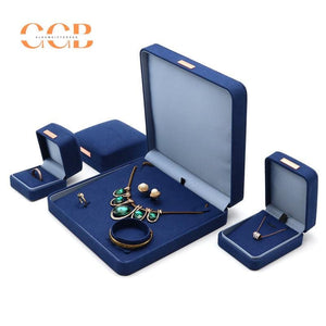 Customised engraved logo high fiber velvet jewelry box