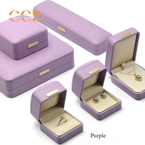 Customised premium luxury lavender & white leather jewelry box