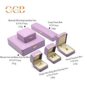 Customised premium luxury lavender & white leather jewelry box