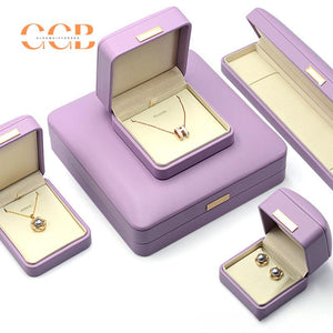 Customised premium luxury lavender & white leather jewelry box