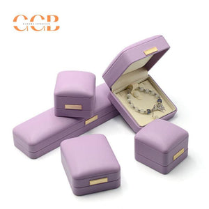 Customised premium luxury lavender & white leather jewelry box