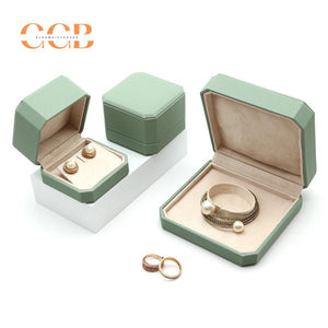 Octagon leather jewelry box