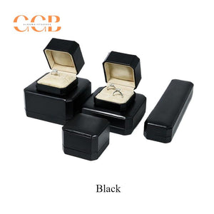 Octagon leather jewelry box