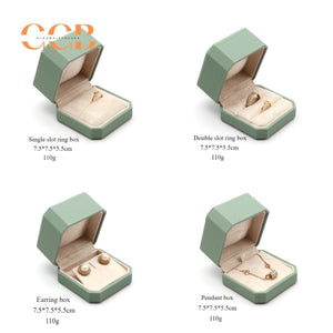 Octagon leather jewelry box