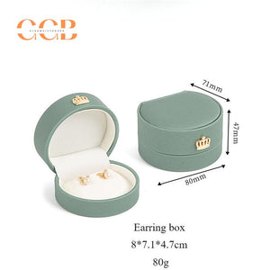 Crown pu leather pattern ring box