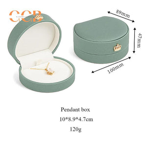 Crown pu leather pattern ring box