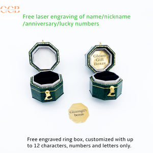 Proposal Vintage Green Octagonal Ring Box