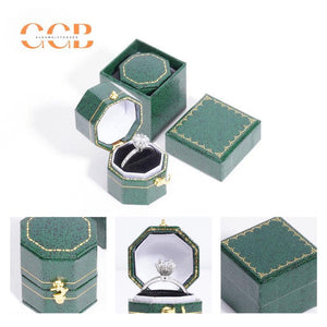 Proposal Vintage Green Octagonal Ring Box