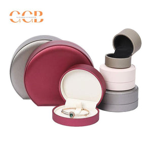 PU leather semi-circle jewelry box