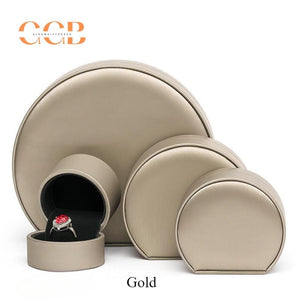 PU leather semi-circle jewelry box