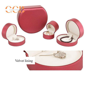 PU leather semi-circle jewelry box