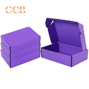 10pcs Purple Corrugated Cardboard Shipping Boxes for Jewelry Packaging Wholesale