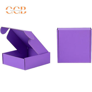 10pcs Purple Corrugated Cardboard Shipping Boxes for Jewelry Packaging Wholesale