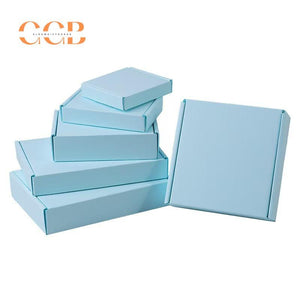 10pcs Blue Corrugated Cardboard Shipping Boxes for Jewelry Packaging Wholesale