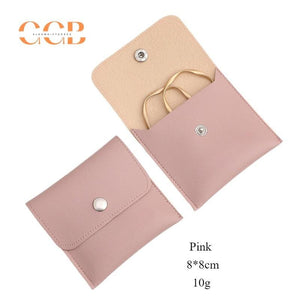 10pcs Pink Vegan Leather Jewelry Bags