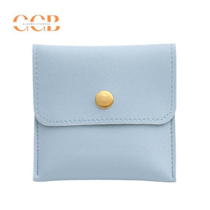 10pcs Blue PU Leather Jewelry Snap Bags