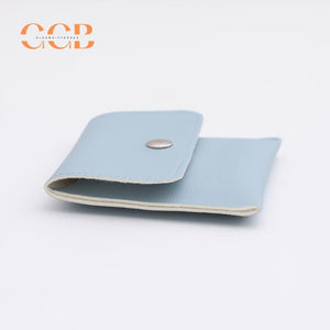 10pcs Blue PU Leather Jewelry Snap Bags
