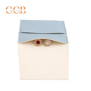 10pcs Blue Vegan Leather Jewelry Flap Bags