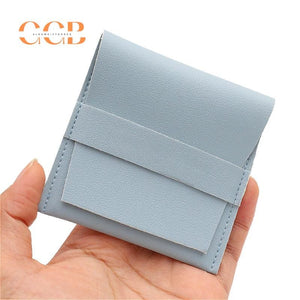10pcs Blue Vegan Leather Jewelry Flap Bags