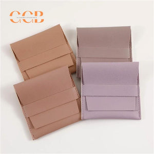 10pcs Purple Vegan Leather Jewelry Flap Bags