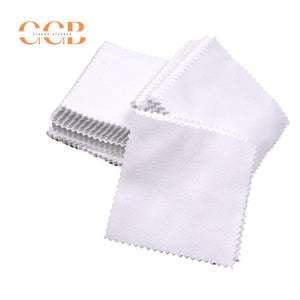 50pcs White Velvet Jewelry Cleaning Cloth