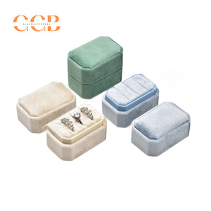 Portable eight-sided velvet jewelry storage box set