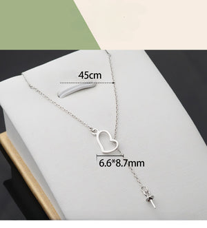 S925 Sterling Silver Love Heart Pearl Pendant Setting for Jewelry Making