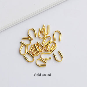 10pcs S925 Sterling Silver U-Shaped Clasp for DIY Bracelet & Necklace Making