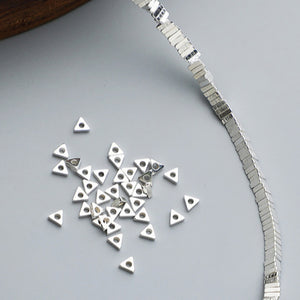 10pcs 2-3mm S925 Sterling Silver Triangular Spacer Beads