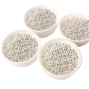 2-5mm Wholesale S925 Sterling Silver Beads by Gram, Pearlescent Round Beads