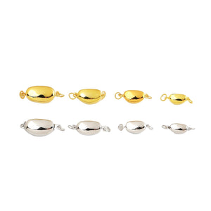 S925 Sterling Silver Ingot Buckle for DIY Bracelet & Necklace, 4 Sizes